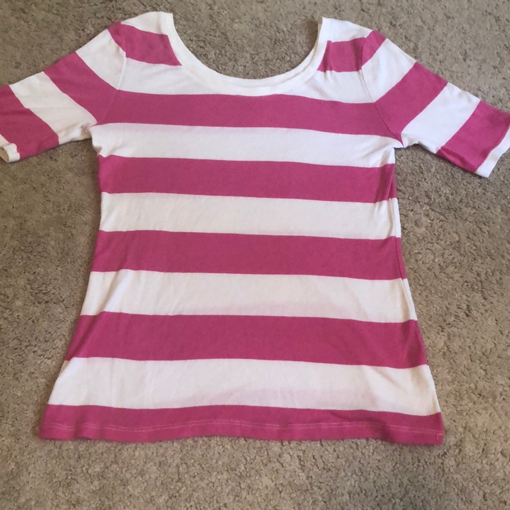 Gap Pink Striped Top Size Medium